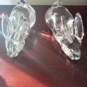 Clear Glass Bunny Sculptures
